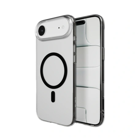 Etui Puro Lite Mag TPU+PC kompatybilne z MagSafe na iPhone 17 Air - przezroczyste z czarnym pierścieniem