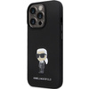 Etui Karl Lagerfeld KLHCP14XSMHKNPK na iPhone 14 Pro Max 6.7" - czarne Silicone Ikonik Metal Pin