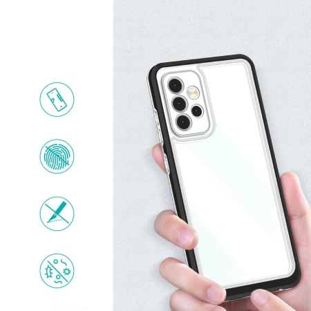 HURTEL ETUI POKROWIEC CLEAR 3IN1 DO SAMSUNG GALAXY A73 ŻELOWY Z RAMKĄ