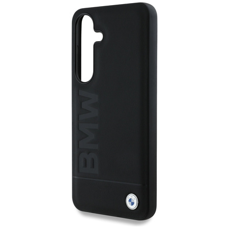 Etui BMW Leather Big Wordmark do Samsung Galaxy S25+ czarny