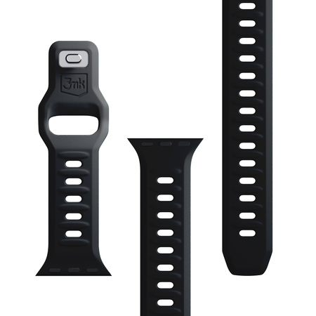 42/44/45/46/49 mm Black (big) - 3mk Silicone Watch Strap for Apple