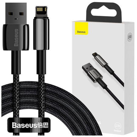 Baseus Tungsten kabel USB - Lightning 2,4 A 2 m czarny (CALWJ-A01)