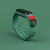 Strap Xmas opaska do Xiaomi Mi Band 4 / Mi Band 3 świąteczny silikonowy pasek bransoletka ciemnozielony (prezent)
