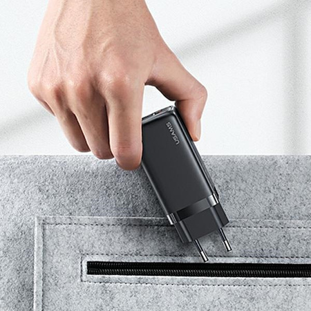 USAMS ŁADOWARKA 1XUSB-C 1XUSB T47 65W PD DO TELEFONÓW Z SZYBKIM ŁADOWANIEM