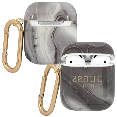 Guess GUA2UNMK AirPods cover czarny/black Marble Collection