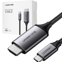 Ugreen kabel przewód HDMI - USB Typ C 4K 60 Hz 1,5 m czarno-szary (MM142 50570)