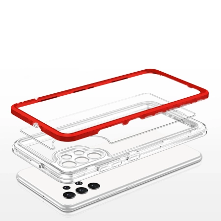 HURTEL ETUI DO SAMSUNG GALAXY A72 4G POKROWIEC Z RAMKĄ CLEAR 3IN1 Z ŻELEM