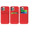 Card Case silikonowe etui portfel z kieszonką na kartę dokumenty do iPhone 12 Pro Max czerwony