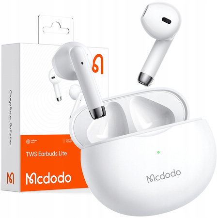 Mcdodo phone headphones, wireless, in-ear, with case, Bluetooth 5, white