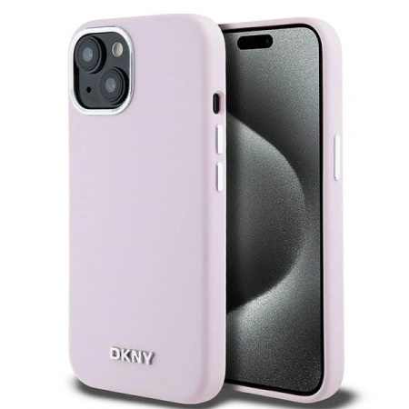 DKNY ETUI HARDCASE DO IPHONE 15 14 13 DO MAGSAFE LIQUID SILICONE LOGO METAL