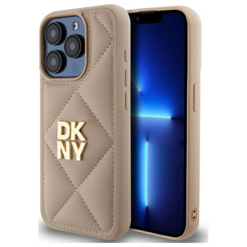 DKNY ETUI DO IPHONE 15 PRO 6.1 QUILTED STACK LOGO CASE ZAMKNIĘCIE POKROWIEC