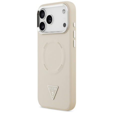 Etui Guess Triangle Logo MagSafe do      iPhone 17 Pro beżowy