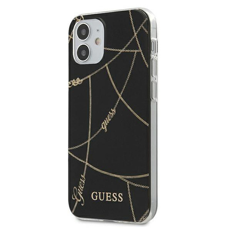 Guess GUHCP12SPCUCHBK iPhone 12 mini 5,4" czarny/black hardcase Gold Chain Collection