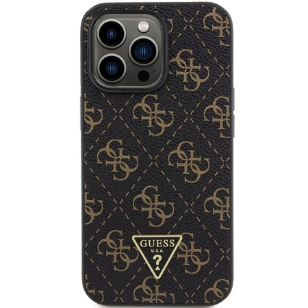 Etui Guess 4G Triangle Metal Logo na iPhone 14 Pro - czarne