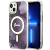 Etui Guess GUHMP14SHTMRSU na iPhone 14 purpurowy/purple hardcase Golden Marble MagSafe