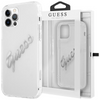 Guess GUHCP12MKTRSVSI iPhone 12/12 Pro 6,1" Transparent hardcase Vintage Script Silver