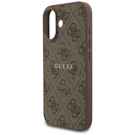 Etui Guess 4G Ring Classic Logo MagSafe  do iPhone 17 brązowy