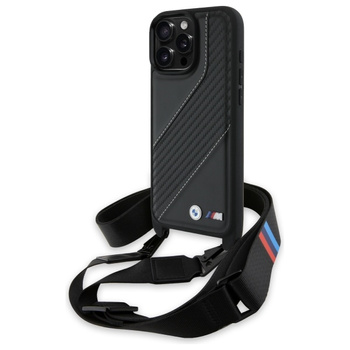 BMW BMHCP16X23PSCCK iPhone 16 Pro Max 6.9 czarny/black hardcase M Edition Carbon Stripe & Strap