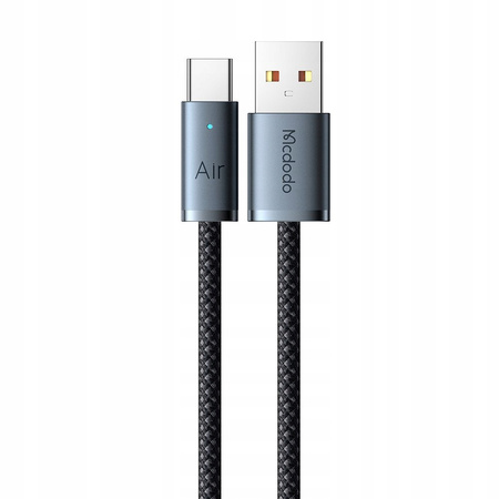 MCDODO KABEL USB-A USB-C SZYBKIE ŁADOWANIE USB TYP C 6A 100W 2M LED CZARNY
