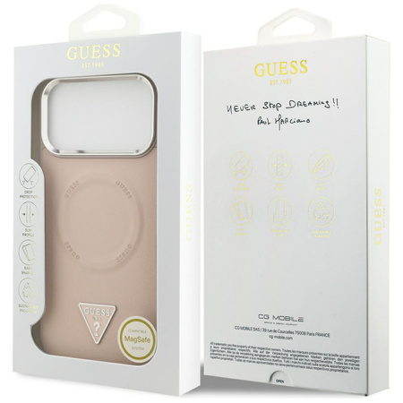 Etui Guess Triangle Logo MagSafe do      iPhone 17 Pro Max różowy