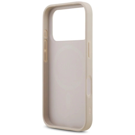 GUESS ETUI LEATHER 4G TRIANGLE STRASS MAGSAFE DO IPHONE 17 PRO Z PIĘKNY