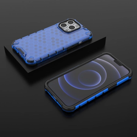 HURTEL ETUI PANCERNE HONEYCOMB DO IPHONE 13 PRO Z ŻELOWĄ RAMKĄ OCHRONA