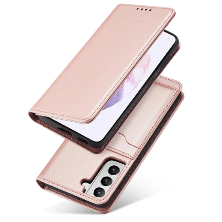 HURTEL ETUI MAGNET CARD POKROWIEC DO SAMSUNG GALAXY S22 PLUS PORTFEL RÓŻOWY