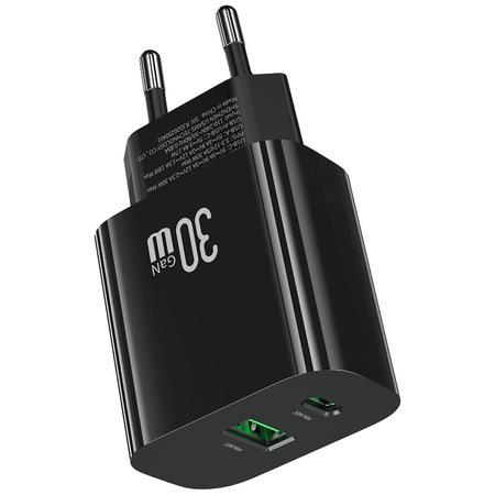 USAMS ŁADOWARKA SIECIOWA CC316 T65 30W DO TELEFONÓW USB-C USB-A FAST