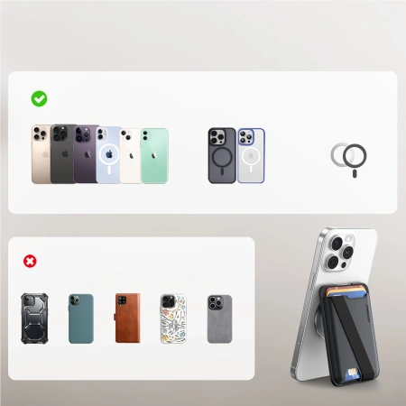 JOYROOM PORTFEL MAGNETYCZNY DO IPHONE 12 13 14 15 Z MAGSAFE NOWOCZESNY