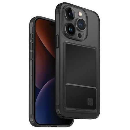 UNIQ etui Air Fender ID iPhone 15 Pro 6.1" szary/smoked grey tinted Cardslot