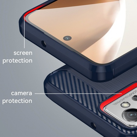 Carbon Case etui Xiaomi Redmi Note 11E /Redmi 10 5G / Redmi 10 Prime+ 5G / Poco M4 5G elastyczny silikonowy karbonowy pokrowiec niebieskie