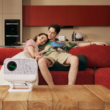 Projektor multimedialny Yaber L2 Plus LCD FullHD 1080p z głośnikami JBL - beżowy