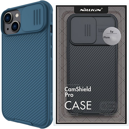 Nillkin CamShield Pro Magnetic Case etui iPhone 14 Plus pokrowiec osłona na aparat kamerę niebieski (z MagSafe)