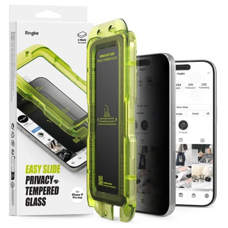 RINGKE SZKŁO PRYWATYZUJĄCE EASY SLIDE 2-PACK DO IPHONE 17 PRO MAX OCHRONA