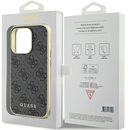 Guess GUHCP15LGF4GGR iPhone 15 Pro 6.1" szary/grey hardcase 4G Charms Collection