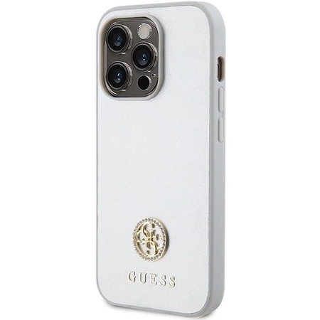 Etui Guess Strass Metal Logo na iPhone 15 Pro - srebrne