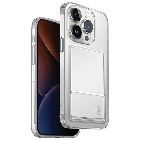 UNIQ etui Air Fender ID iPhone 15 Pro 6.1" nude transparent Cardslot