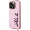 KARL LAGERFELD ETUI WRINKLED METAL SIGNATURE DO IPHONE 15 PRO ZŁOTE Z LOGO