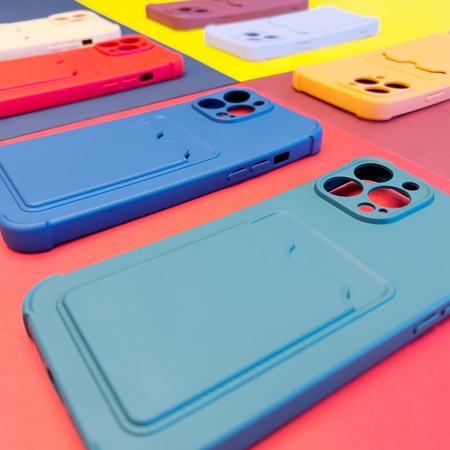 Card Armor Case etui pokrowiec do Xiaomi Redmi Note 10 / Redmi Note 10S portfel na kartę silikonowe pancerne etui Air Bag czerwony