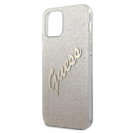 Guess GUHCP12SPCUGLSGO iPhone 12 mini 5,4" złoty/gold hardcase Glitter Gradient Script