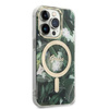 Guess zestaw ładowarka MagSafe + etui do iPhone 14 Pro 6,1" zielone Jungle (GUBPP14LHJEACSA)