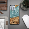 Etui z drewna i żywicy na iPhone 15 Pro Max Bewood Unique Uran - niebiesko-białe