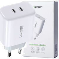 Ugreen ładowarka sieciowa 2x USB Typ C 40W Power Delivery biały (10343)