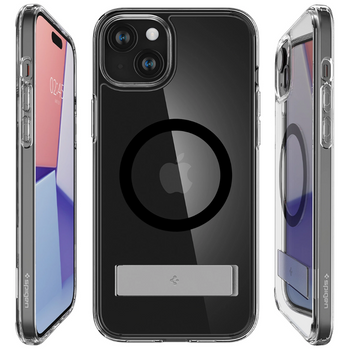Etui Spigen Ultra Hybrid S MagSafe z podstawką do iPhone 15 Plus - czarne
