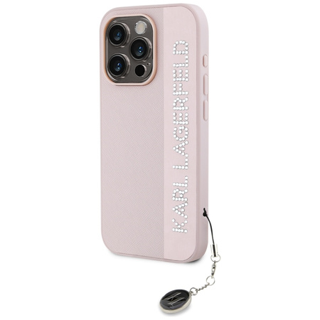 KARL LAGERFELD ETUI DO IPHONE 15 PRO MAX 6.7 SAFFIANO Z RHINESTONES I CHARM