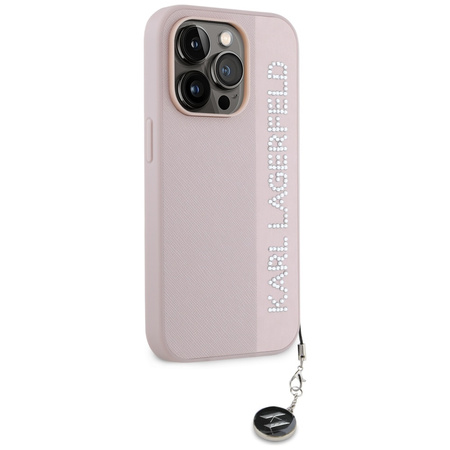 KARL LAGERFELD ETUI DO IPHONE 15 PRO MAX 6.7 SAFFIANO Z RHINESTONES I CHARM