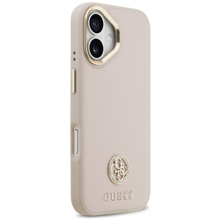 Etui Guess Grained Strass Logo MagSafe   do iPhone 17 różowy