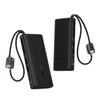 Baseus power bank z wyświetlaczem cyfrowym i podwójnymi wbudowanymi kablami usb-c 20000mAh 100W Czarny