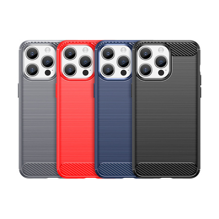 Elastyczne etui wzór karbon do iPhone 15 Pro Max Carbon Case - niebieskie