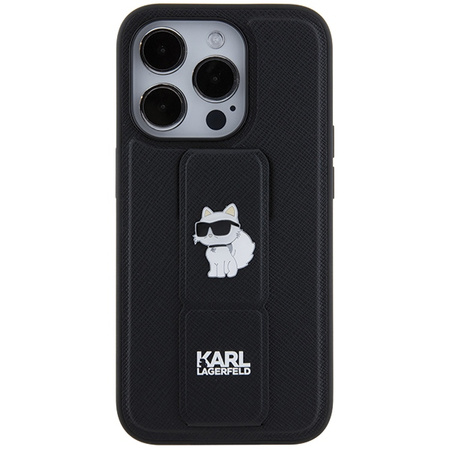 KARL LAGERFELD KLHCP14LGSACHPK ETUI HARDCASE DO IPHONE 14 PRO 6,1 GRIPSTAND